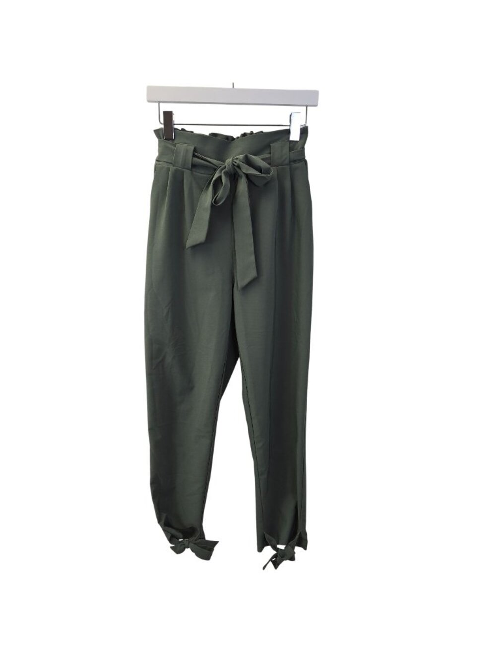 Grace Karin High Rise Paper Bag Waist Tie Ankle Pants Size Medium
